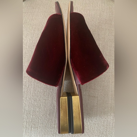Diane Von Furstenberg Velvet Burgundy Slide - Picture 3 of 8